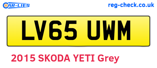 LV65UWM are the vehicle registration plates.