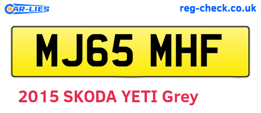 MJ65MHF are the vehicle registration plates.