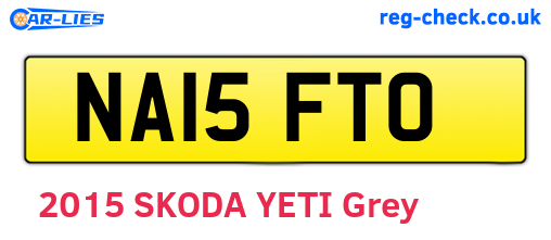 NA15FTO are the vehicle registration plates.