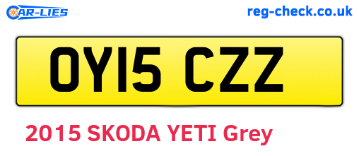 OY15CZZ are the vehicle registration plates.