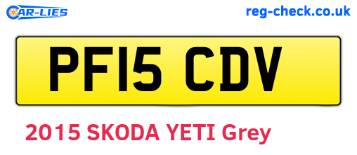 PF15CDV are the vehicle registration plates.