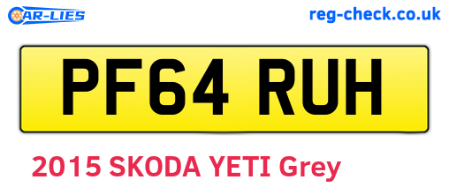 PF64RUH are the vehicle registration plates.