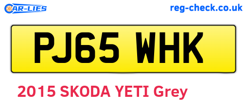 PJ65WHK are the vehicle registration plates.