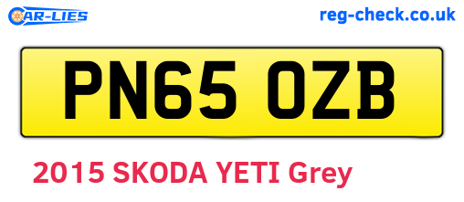 PN65OZB are the vehicle registration plates.