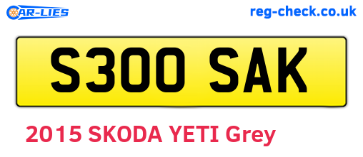 S300SAK are the vehicle registration plates.
