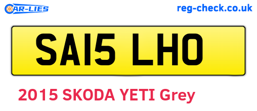 SA15LHO are the vehicle registration plates.