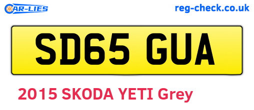 SD65GUA are the vehicle registration plates.