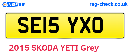 SE15YXO are the vehicle registration plates.