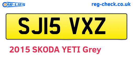 SJ15VXZ are the vehicle registration plates.