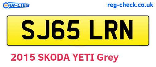 SJ65LRN are the vehicle registration plates.