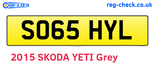 SO65HYL are the vehicle registration plates.