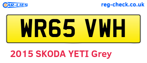 WR65VWH are the vehicle registration plates.