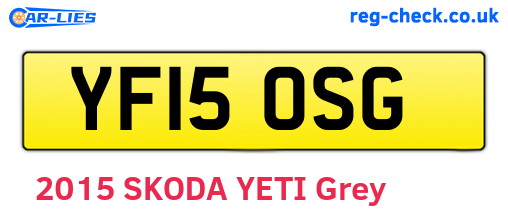 YF15OSG are the vehicle registration plates.