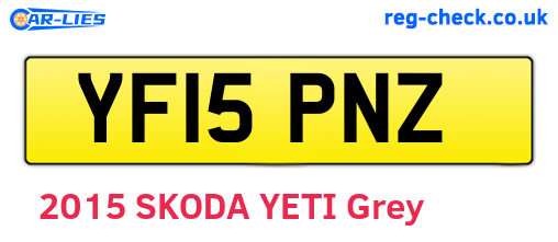 YF15PNZ are the vehicle registration plates.