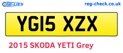 YG15XZX are the vehicle registration plates.