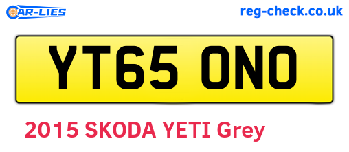 YT65ONO are the vehicle registration plates.