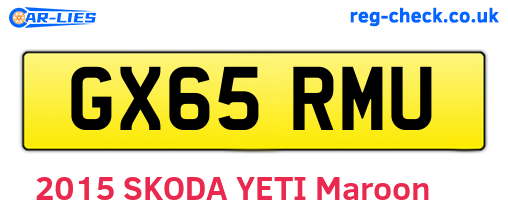 GX65RMU are the vehicle registration plates.