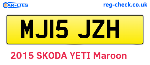 MJ15JZH are the vehicle registration plates.