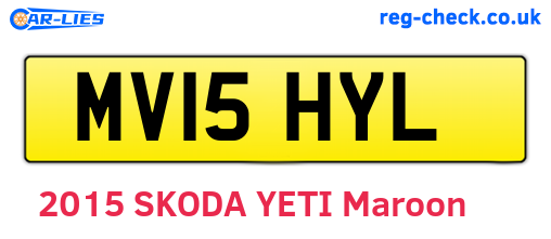MV15HYL are the vehicle registration plates.