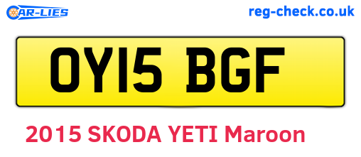 OY15BGF are the vehicle registration plates.