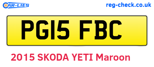 PG15FBC are the vehicle registration plates.