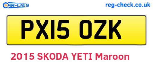 PX15OZK are the vehicle registration plates.