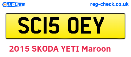 SC15OEY are the vehicle registration plates.