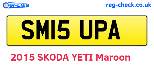 SM15UPA are the vehicle registration plates.