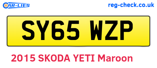 SY65WZP are the vehicle registration plates.