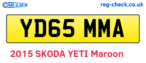 YD65MMA are the vehicle registration plates.