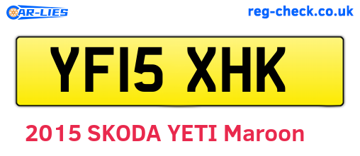 YF15XHK are the vehicle registration plates.