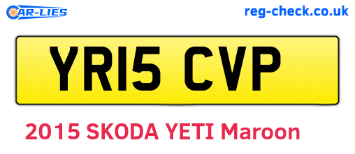 YR15CVP are the vehicle registration plates.