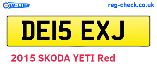 DE15EXJ are the vehicle registration plates.