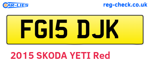 FG15DJK are the vehicle registration plates.