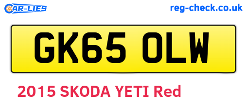 GK65OLW are the vehicle registration plates.