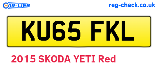 KU65FKL are the vehicle registration plates.