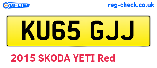 KU65GJJ are the vehicle registration plates.