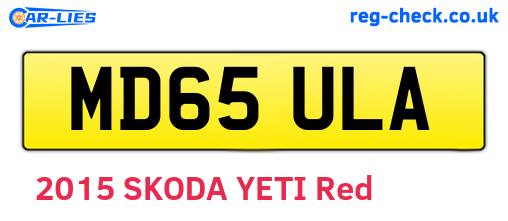 MD65ULA are the vehicle registration plates.