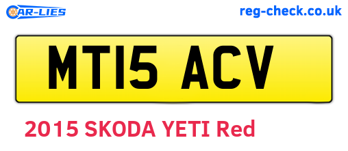 MT15ACV are the vehicle registration plates.