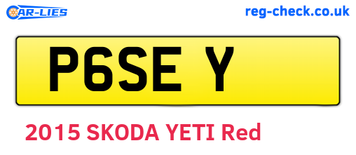 P6SEY are the vehicle registration plates.