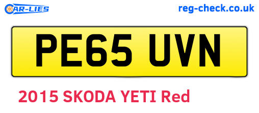 PE65UVN are the vehicle registration plates.