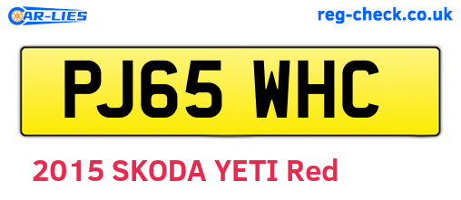 PJ65WHC are the vehicle registration plates.