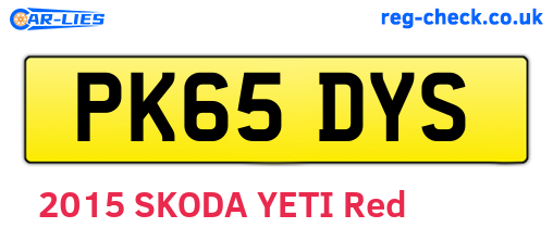 PK65DYS are the vehicle registration plates.