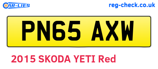 PN65AXW are the vehicle registration plates.