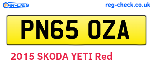 PN65OZA are the vehicle registration plates.