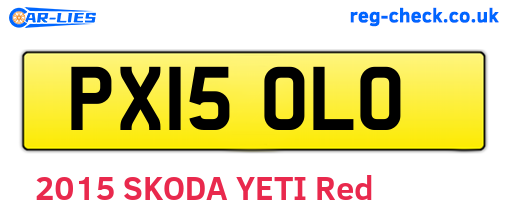 PX15OLO are the vehicle registration plates.