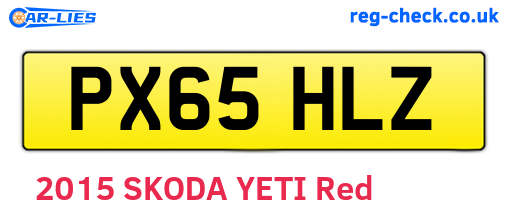 PX65HLZ are the vehicle registration plates.