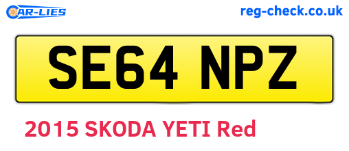 SE64NPZ are the vehicle registration plates.