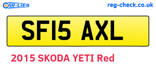 SF15AXL are the vehicle registration plates.