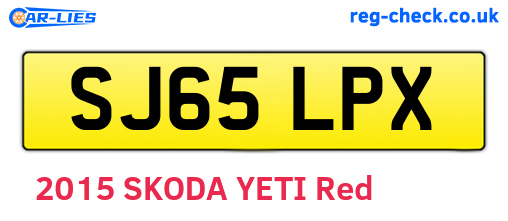 SJ65LPX are the vehicle registration plates.